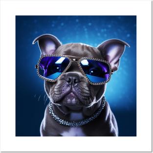 American Bully With Glasses Posters and Art